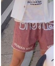 HUMAN MADE | chambray muay thai shorts red(スウェットパンツ)