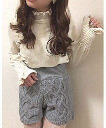 wink miu | フリルネックリブブラウス(シャツ/ブラウス)