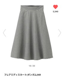 GU | フレアミディスカート(ギンガム)Lサイズ(スカート)