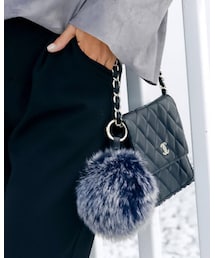 Futier land | フェイクファーチャーム/ネイビー/ミックス(キーホルダー)