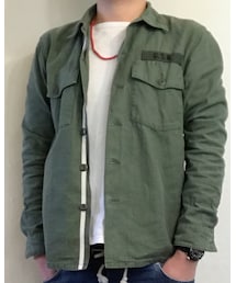 GLOBAL WORK | モールスキンミリタリーシャツ/728393(シャツ/ブラウス)