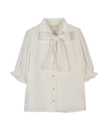 An MILLE | ビジューピコリボンブラウス♪ホワイト(シャツ/ブラウス)