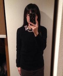 GLOBAL WORK | グローバルワーク 黒クルーネックニット(ニット/セーター)