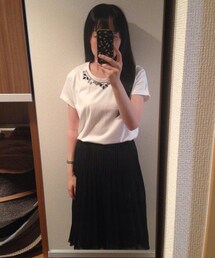 母からのお下がり | 黒プリーツスカート(スカート)