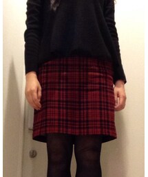 LOWRYS FARM | ローリーズファーム 赤チェックタイトスカート(スカート)