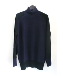 「bethourire」ベスリール　タートルネックカシミアニットトップス＜ネイビー＞(トップス)