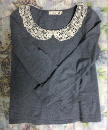 earth music&ecology | レース襟付きTシャツ(Tシャツ/カットソー)