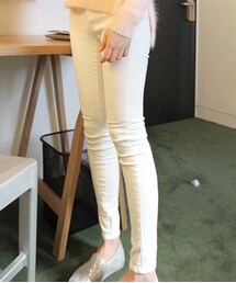 ［雜］緊身九分牛仔褲*白(デニムパンツ)