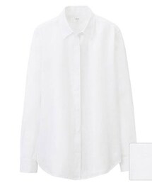UNIQLO | ［Uniqlo］特級亞麻素面襯衫*白(シャツ/ブラウス)
