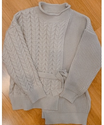 サンキ | スリット入り切替えニット(ニット/セーター)