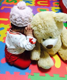 Handmade | ぴんく帽子さん(ニットキャップ/ビーニー)