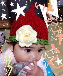 Handmade | イチゴニット帽(ニットキャップ/ビーニー)