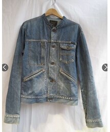 HYSTERIC GLAMOUR | HYSTERIC GLAMOUR ノーカラーデニムジャケット(デニムジャケット)