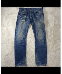 HYSTERIC GLAMOUR | HYSTERIC GLAMOUR 赤耳 セルビッチ スタッズ 4AR-2684 革パッチ(デニムパンツ)