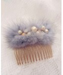 ファーアクセ💕の「ヘアアクセサリー(バレッタ/ヘアクリップ)」