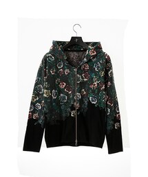 NO ID. | NOID　ノーアイディー コットン天竺ROSEグラデーションプリントZIP　パーカー(パーカー)