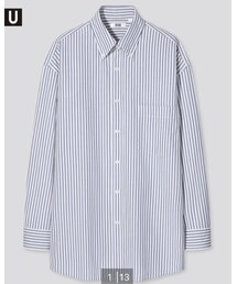 UNIQLO | UNIQLO U （ワイドフィットストライプシャツ　Sサイズ）(シャツ/ブラウス)