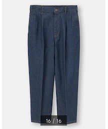 GU | デニムスーパーワイドパンツQ （Sサイズ）(デニムパンツ)