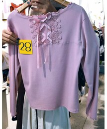 Apple Park | 正韓國後綁帶螺紋T恤(Tシャツ/カットソー)