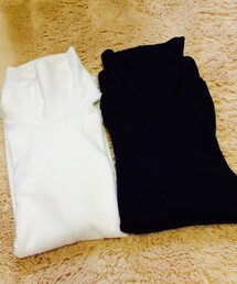 UNIQLO | フリースタートルネック黒と白(Tシャツ/カットソー)