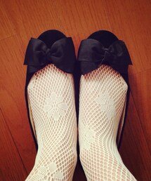 黒リボンパンプス(パンプス)