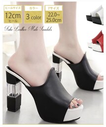 destin | フェイクレザーミュールサンダル(サンダル)