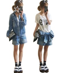 Rodeo Crowns | BIGJHONコラボショートオール(つなぎ/オールインワン)