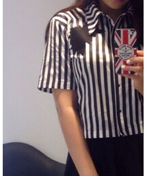 TOPSHOP | unique monochrome stripe top(シャツ/ブラウス)