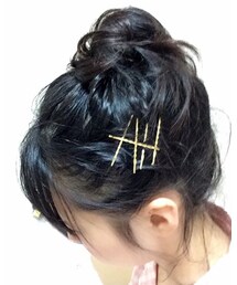 だんごにゴールドピン | ヘアアクセサリー