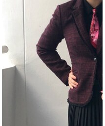 Banana Republic | burgundy tweed jacket(テーラードジャケット)
