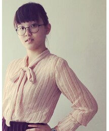 YOCO | pleated pussybow blouse(その他トップス)