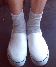 無印良品 | 白slip on(モカシン/デッキシューズ)