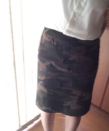 カモフラ柄タイトスカート(スカート)