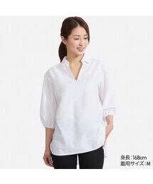 UNIQLO | コットンリネンチュニック（7分袖）(シャツ/ブラウス)