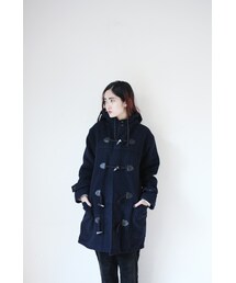 深藍牛角扣大衣(ダッフルコート)