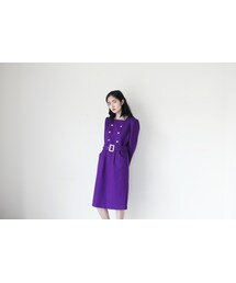 紫色毛呢洋裝(ワンピース)