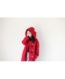 紅色毛呢牛角扣外套(ダッフルコート)