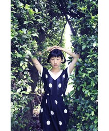 黑底白圓點洋裝(ワンピース)