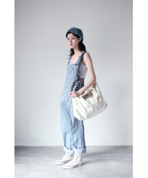 BIG JOHN深藍白條紋吊帶褲(サロペット/オーバーオール)