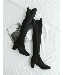 スパンスエードサイハイロングブーツ(ブーツ)