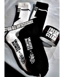 瘋鞋網Sneakersmadness x Phate - Fresh and Clean Socks 一組兩雙(黑*1白*1)(ソックス/靴下)