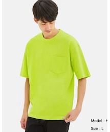 GU | ヘビーウェイトビッグT(5分袖)  Lサイズ(Tシャツ/カットソー)