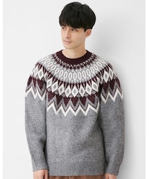 GU | GU - ローゲージセーター（長袖）（ノルディック） - Lサイズ(ニット/セーター)