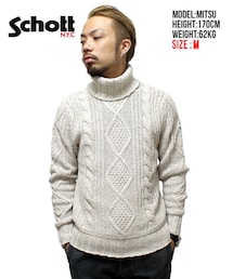 Schott N.Y.C | Schott(ショット)/セーター Turtleneck Sweater/タートルネック セーター(Off-White) (ニット/セーター)