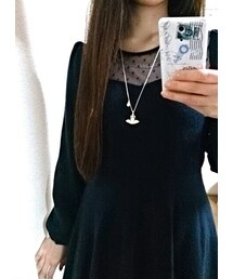 ｸﾛｽｶﾝﾊﾟﾆｰ系 | インナーのカットソー、首回りにビーズ刺繍(Tシャツ/カットソー)