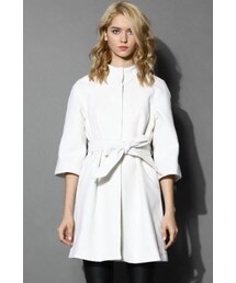 Little White Mid-sleeve Wool-blend Belted Coat(その他アウター)