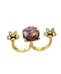 Capwell Amethyst Opal and Crystal Flower Double Ring(リング)