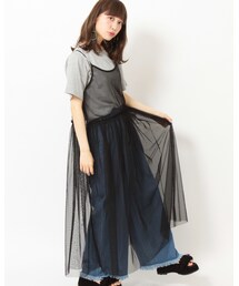 earth music&ecology | SET3点 チュールキャミ+Tシャツ+パンツ(ワンピース/ドレス)
