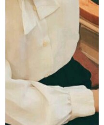 ig: retrochichk | 純白肩花領帶襯衣(シャツ/ブラウス)