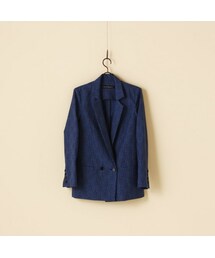 FOLIE A DEUX – Geometric Pattern Jacket Navy(テーラードジャケット)